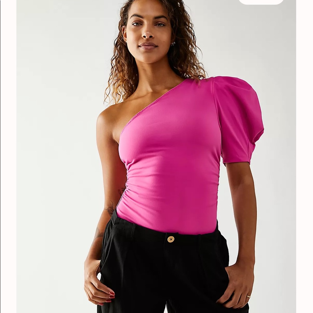 Free People Somethin’ Bout You Pink Bodysuit